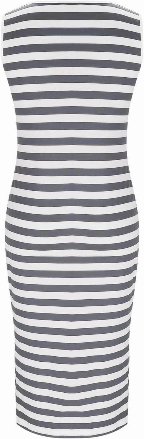 Summer Dresses for Women Striped Sleeveless Casual Sundresses Loose Fit Beach Cover Ups Trendy Tank Midi Sun Dress