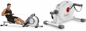 Sunny Health & Fitness Magnetic Rowing Machine Rower with 8-Level ResistanceSunny Health & Fitness (White) Under Desk Smart Mini Pedal Exerciser