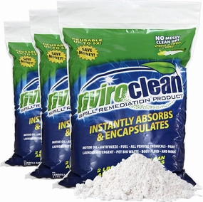 Super Absorbent & Encapsulant Spill Cleanup up to 24lbs, for Home, Commercial, & Industrial Use for Oil, Antifreeze, Food, Paint, Pet Waste, Body Fluids & More, 2lb Bag (3 Pack)