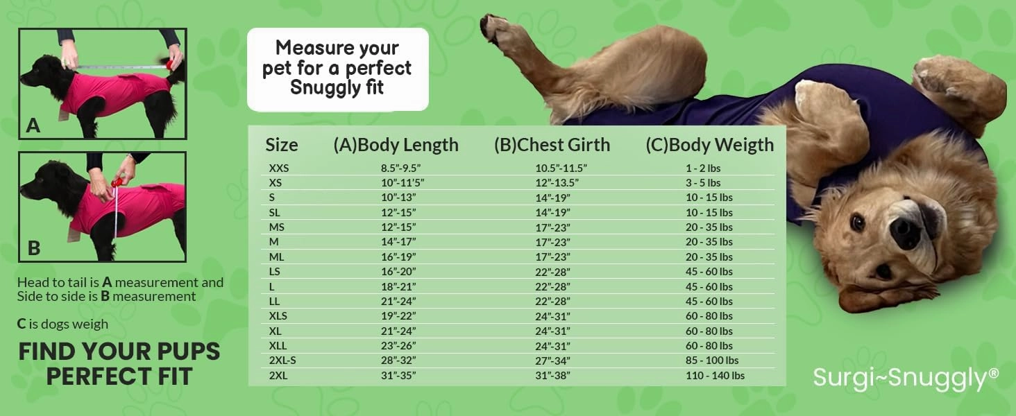 SurgiSnuggly Veterinary Invented Dog Surgical Recovery Suit for Female Spay or Male Dogs Neuters Onesie,Cone Alternative, Original Onesie Bodysuit for After Surgery Small, Medium, Large Dogs PI 2XL S