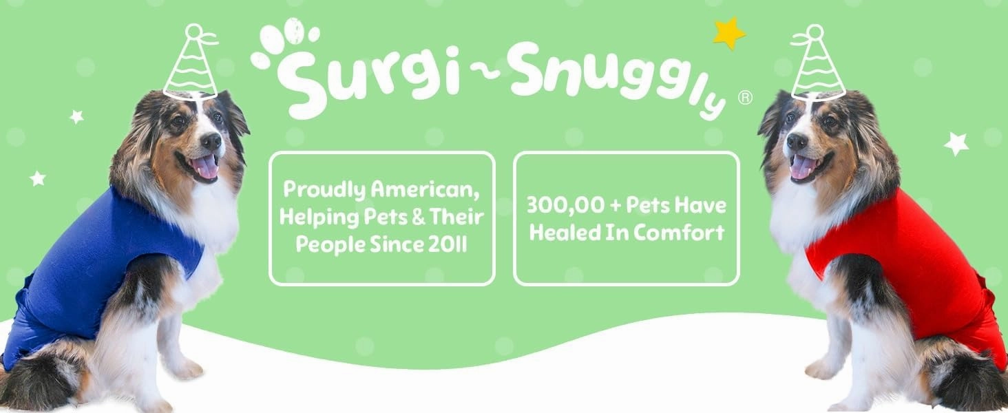 SurgiSnuggly Veterinary Invented Dog Surgical Recovery Suit for Female Spay or Male Dogs Neuters Onesie,Cone Alternative, Original Onesie Bodysuit for After Surgery Small, Medium, Large Dogs PI 2XL S