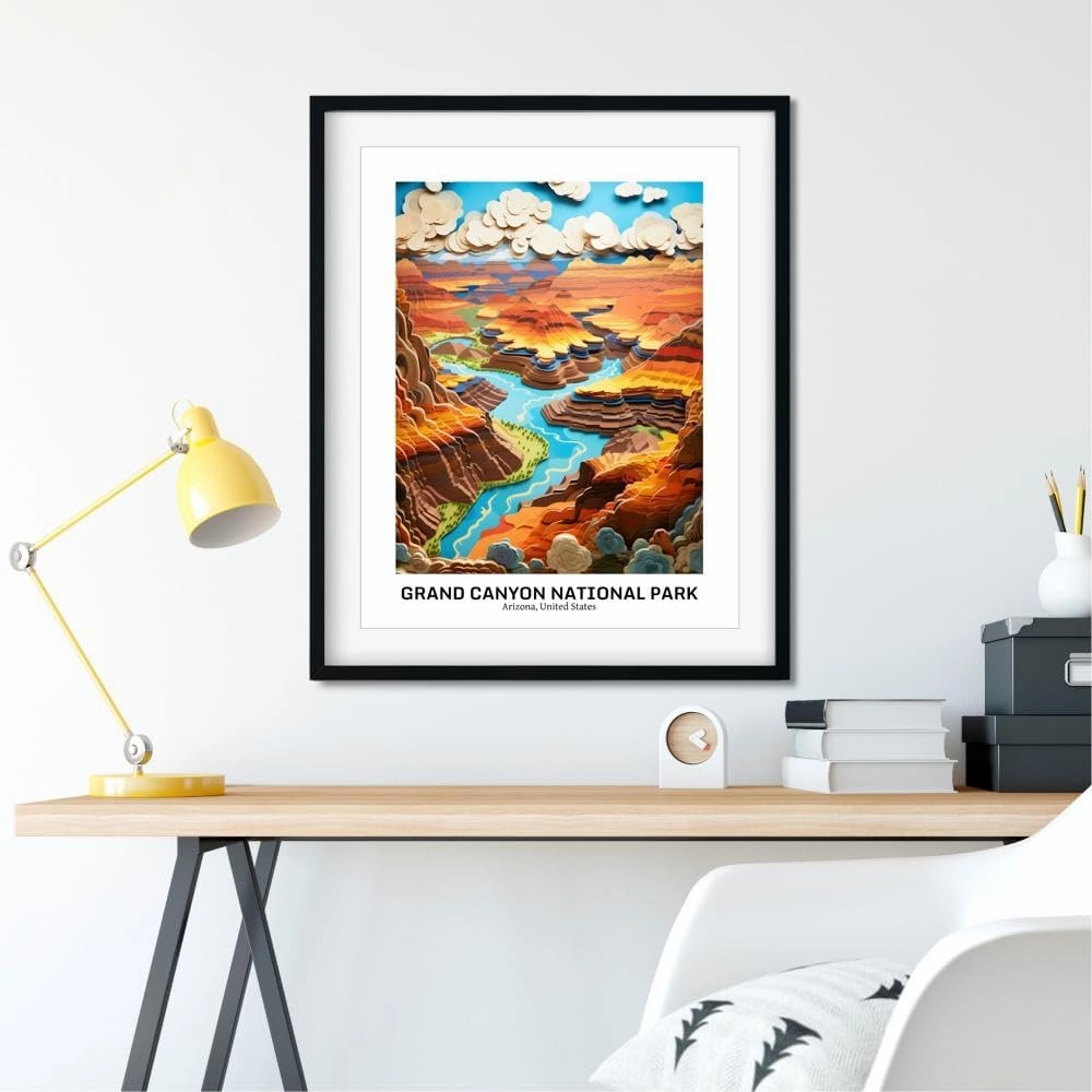Susie Arts 11X14 Unframed Grand Canyon National Park Paper 3D Landscape Picture Photograph Natural Scenic Geographic Art Print Poster Office Home Wall Decor SDAP798