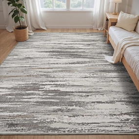 tchdio 5x7 Area Rugs for Living Room, Machine Washable Rug Modern Abstract Area Rug, Non Slip Rugs for Bedroom Rug, Soft Indoor Carpet for Living Room Office Dorm, Dark Grey
