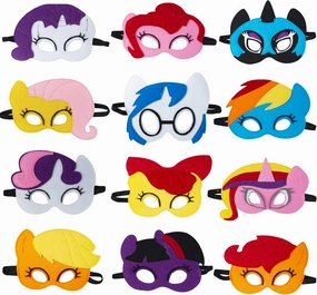TEEHOME My Pony Masks for Little Girls Birthday Party Favors (12 Packs) - Princess Party Supplies with 12 Different Types - Unicorn Masks - Great Idea for My Pony Birthday Decorations