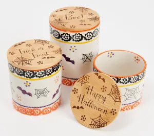 Temp-tations by Tara Temp-tations Set-of-3 Mini Canisters w/Bamboo Lids: 16 oz, 12 oz, 8 oz (Boofetti)