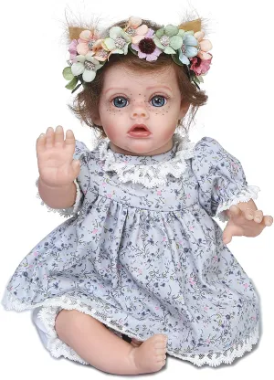 TERABITHIA 30CM Cute Alive Mini Reborn Flo Fairy Baby Girl Doll Lifelike Collectible Art Doll for Collectors Crafted in Weighted Body