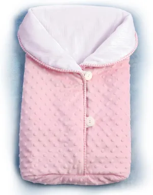 The Ashton-Drake Galleries Reversible Pink Fleece Bunting Baby Doll Accessory with Buttons:by