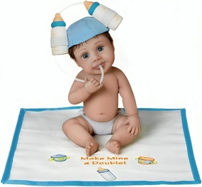 The Ashton-Drake Galleries Make Mine A Double Cute Little Baby Doll Lifelike Resin Craftsmanship Hats Off to You Collection Issue #19 by Sherry Rawn 5.5-inches