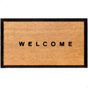 THEODORE MAGNUS Door Mat – Coir Doormat for Outdoor Entrance, Durable Welcome Mat with Non-Slip Backing, Perfect for Front Door and Entryway - Outdoor/Indoor - Welcome w/Border