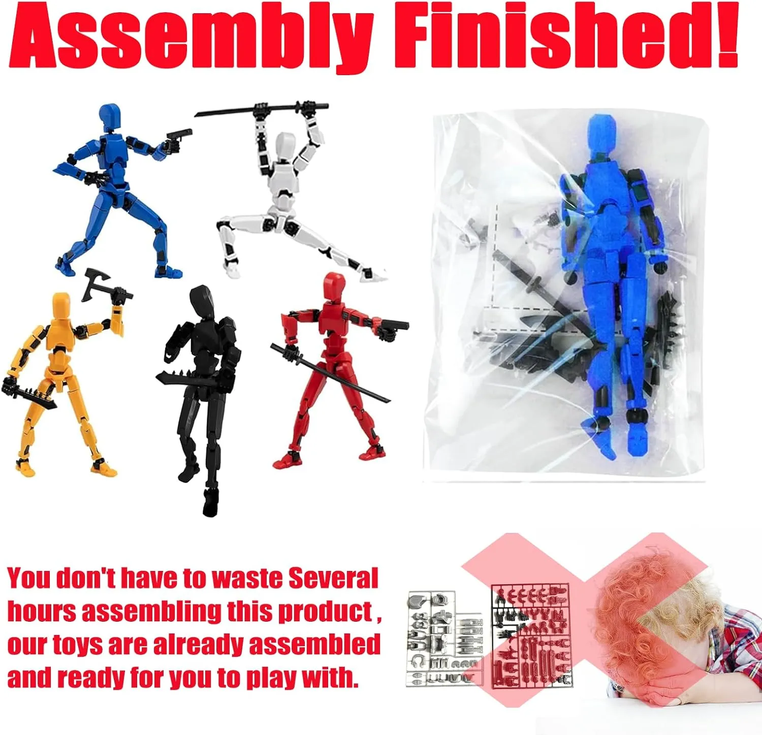 Titan 13 Action Figure, Lucky Robot 13 Action Figures, 3D Printed Multi-Articular Action Figures, Robot 13 Figure for Boy, Action Figure for Desktop Decorations (5pcs)