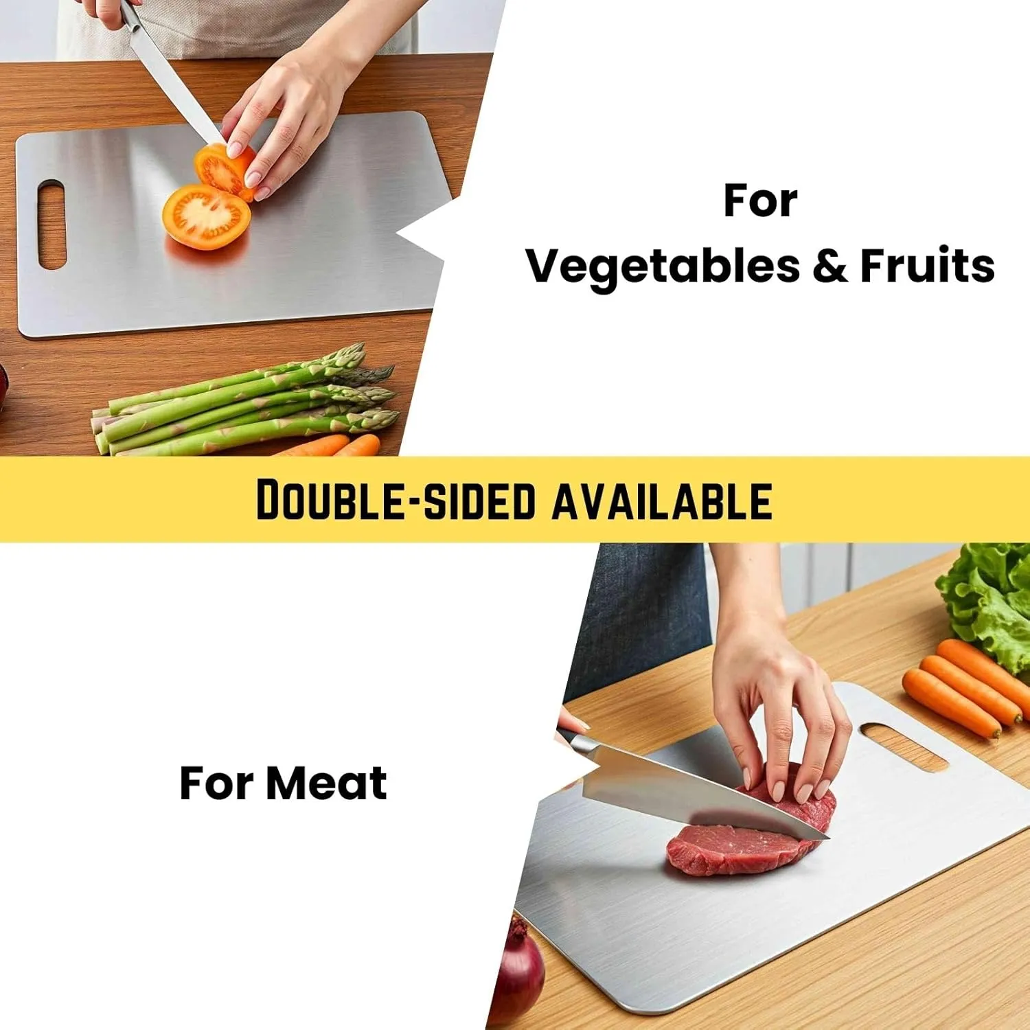 Titanium Cutting Board, 100% Pure Titanium Cutting Boards for Kitchen – Non Stick, Food-Grade, Hygiene & Durability Chopping Mat, Double Sided Chopping Board, Dishwasher Safe (13 x 9 Inch)
