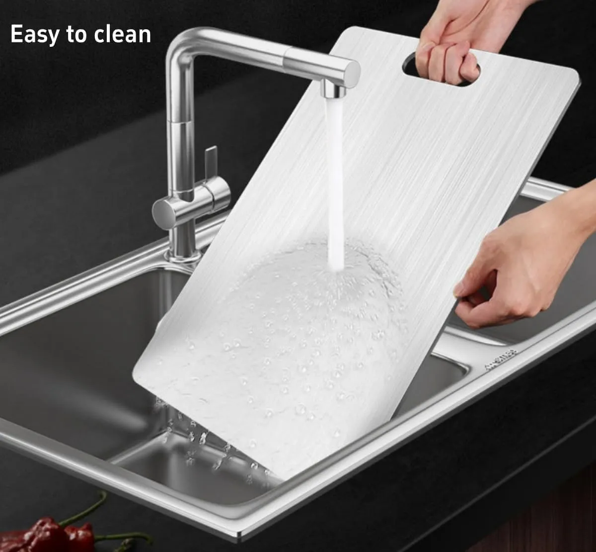Titanium Cutting Board - 2025 New Upgrade 100% Pure Titanium Cutting Boards for Kitchen Double Sided Non Toxic Titanware Cutting Board,Hygiene Durable Dishwasher Safe Chopping Board (12"L x 9"W)
