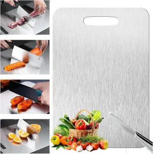 Titanium Cutting Board - 2025 New Upgrade 100% Pure Titanium Cutting Boards for Kitchen Double Sided Non Toxic Titanware Cutting Board,Hygiene Durable Dishwasher Safe Chopping Board (12"L x 9"W)