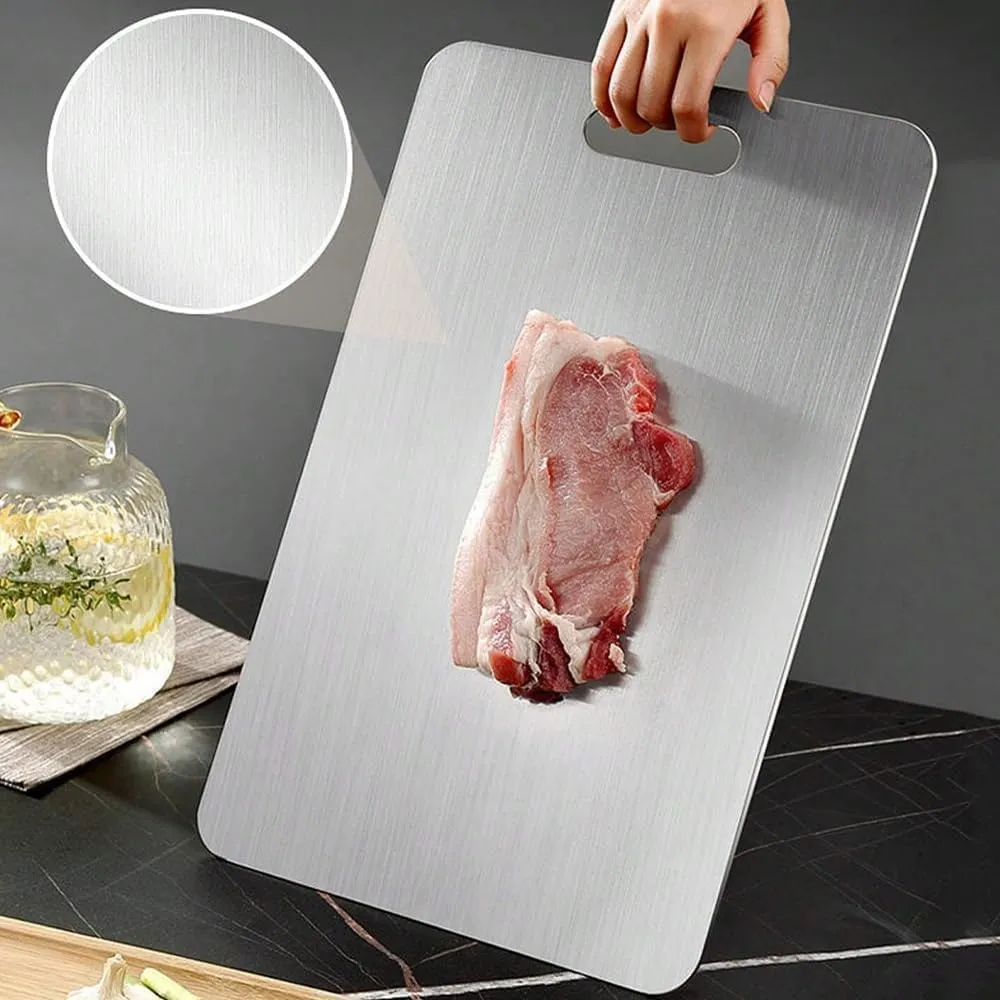 Titanium Cutting Board - 2025 New Upgrade 100% Pure Titanium Cutting Boards for Kitchen Double Sided Non Toxic Titanware Cutting Board,Hygiene Durable Dishwasher Safe Chopping Board (12"L x 9"W)