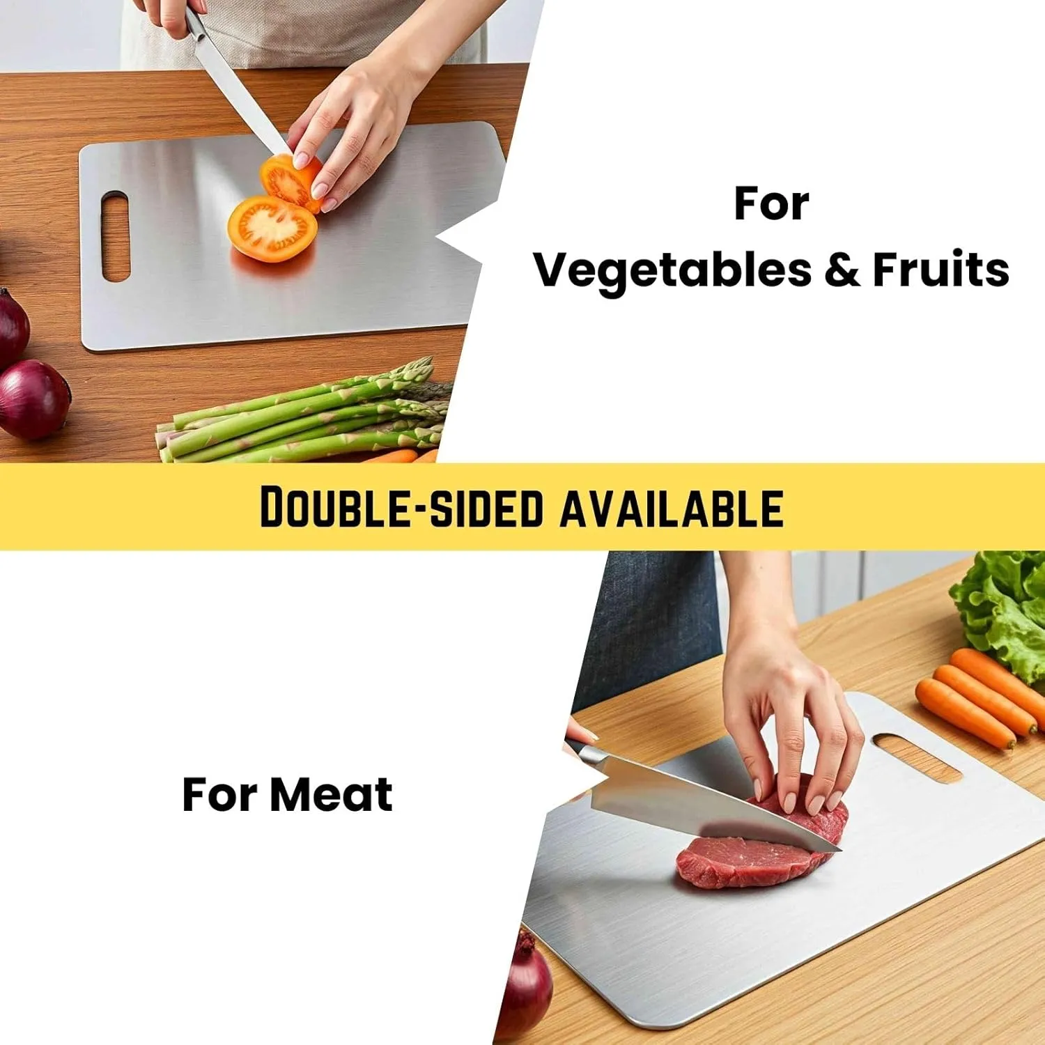 Titanium Cutting Board, 2025 New Upgrade 100% Pure Titanium Cutting Boards for Kitchen, Hygiene & Durability Non Stick Chopping Board, Double sided Cutting Board, Dishwasher Safe (15 x 11 in)