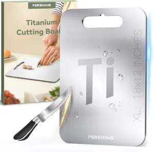 Titanium Cutting Board for Kitchen, Cutting Board Double Sided Food Grade, Chopping Boards with Handle, Dishwasher Safe, Cutting Boards For Meats, Fruits, Vegetables (18x12in)