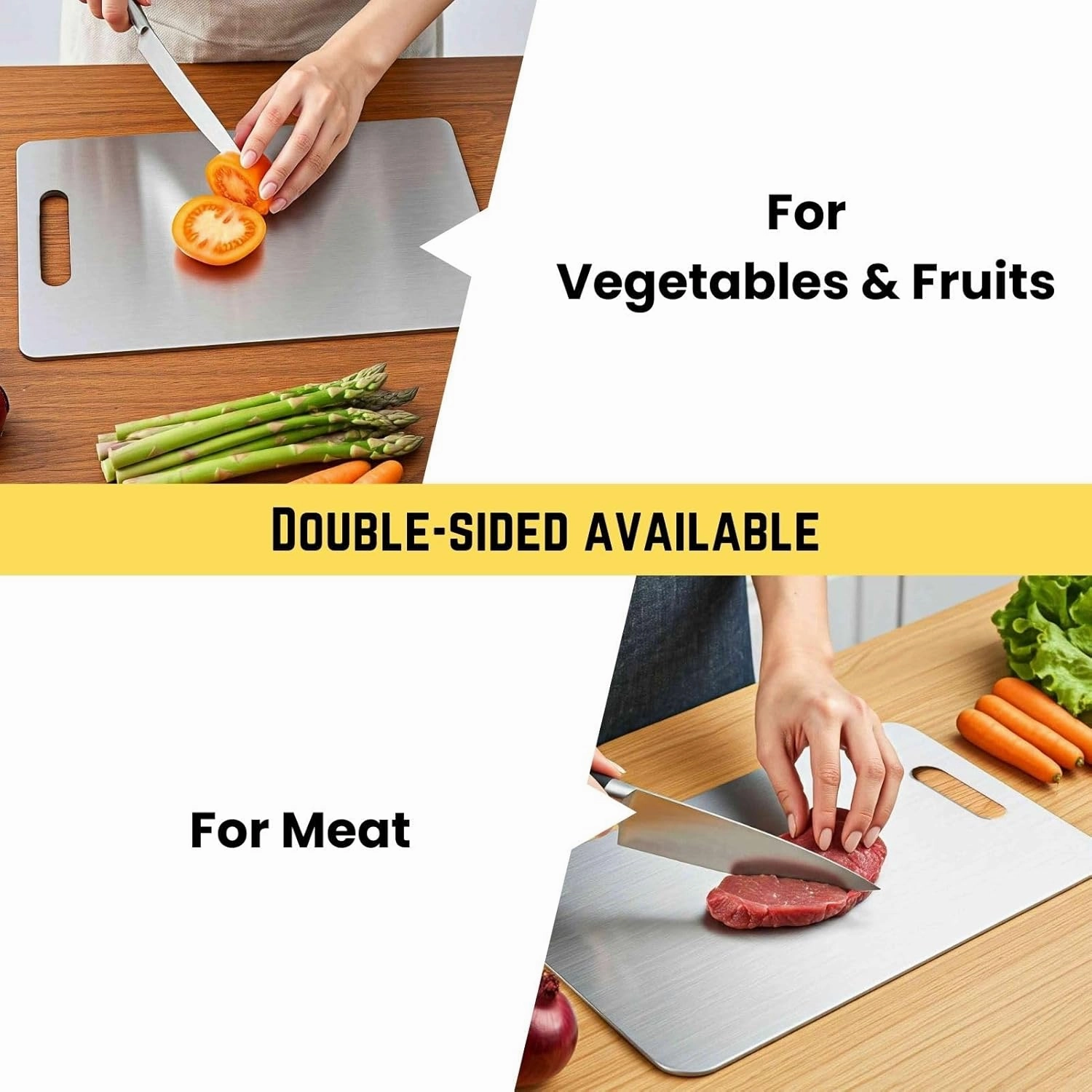 Titanium Cutting Board, 100% Pure Titanium Cutting Boards for Kitchen – Non Stick, Food-Grade, Hygiene & Durability Chopping Mat, Double Sided Chopping Board, Dishwasher Safe (15 x 11 Inch)