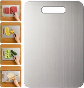 Titanium Cutting Board, 100% Pure Titanium Cutting Boards for Kitchen – Non Stick, Food-Grade, Hygiene & Durability Chopping Mat, Double Sided Chopping Board, Dishwasher Safe (15 x 11 Inch)