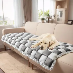 TOPCHANCES Dog Couch Cover Protector,Thickened Non-Slip Washable Plaid Sofa Pads for Couch,Pet Sofa Couch Cover Furniture Covers for Camping,Car,Floor&Bed,All-Season(28x60in)