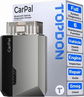 TOPDON Carpal OBD2 Scanner Bluetooth - Scanner for Car, All System Diagnostic Tool for iOS & Android, Vehicle Health Check, 6 Maintenance Services, Smog Check, Repair Guide, Performance Test