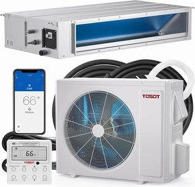TOSOT 34,000 BTU Ducted Mini Split Air Conditioner, Concealed Ducted AC with Built-In Water Pump and Smart Wired Controller, 230V, Large Airflow for Light Commercial & Residential Use, Cosmo Series