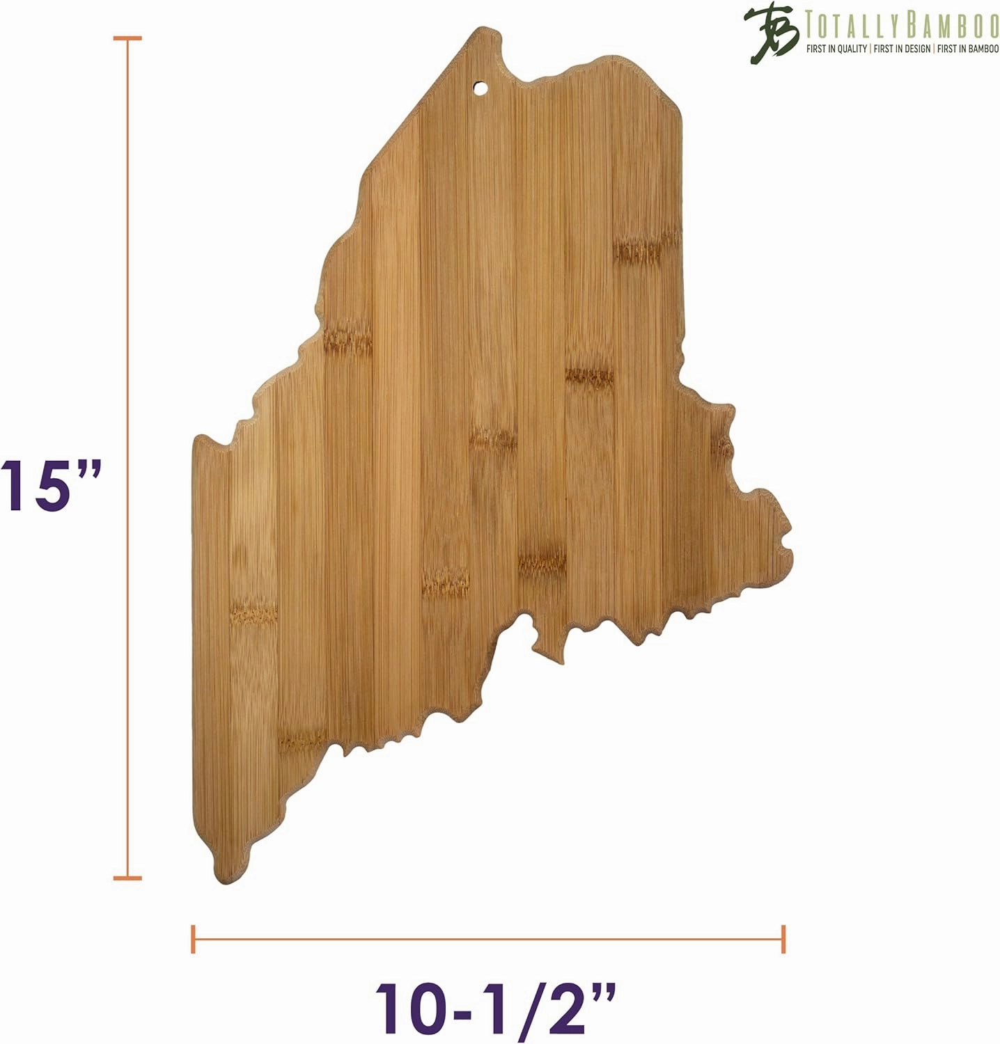 Totally Bamboo Maine State Shaped Bamboo Serving and Cutting Board