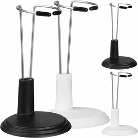 Toyvian Removable American Doll Stand Action Figure Stand Adjustable Doll Holder Stand Stuffed Bear Stand Holder for Doll Display, 2 white   2 black