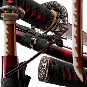 Traditional Heat/Clay Tempered Hand Forged Katana Sword | Real 1060/1095 T10 High Carbon Steel Sharp Full Tang Katanas | Practical Authentic Japanese Samurai Swords