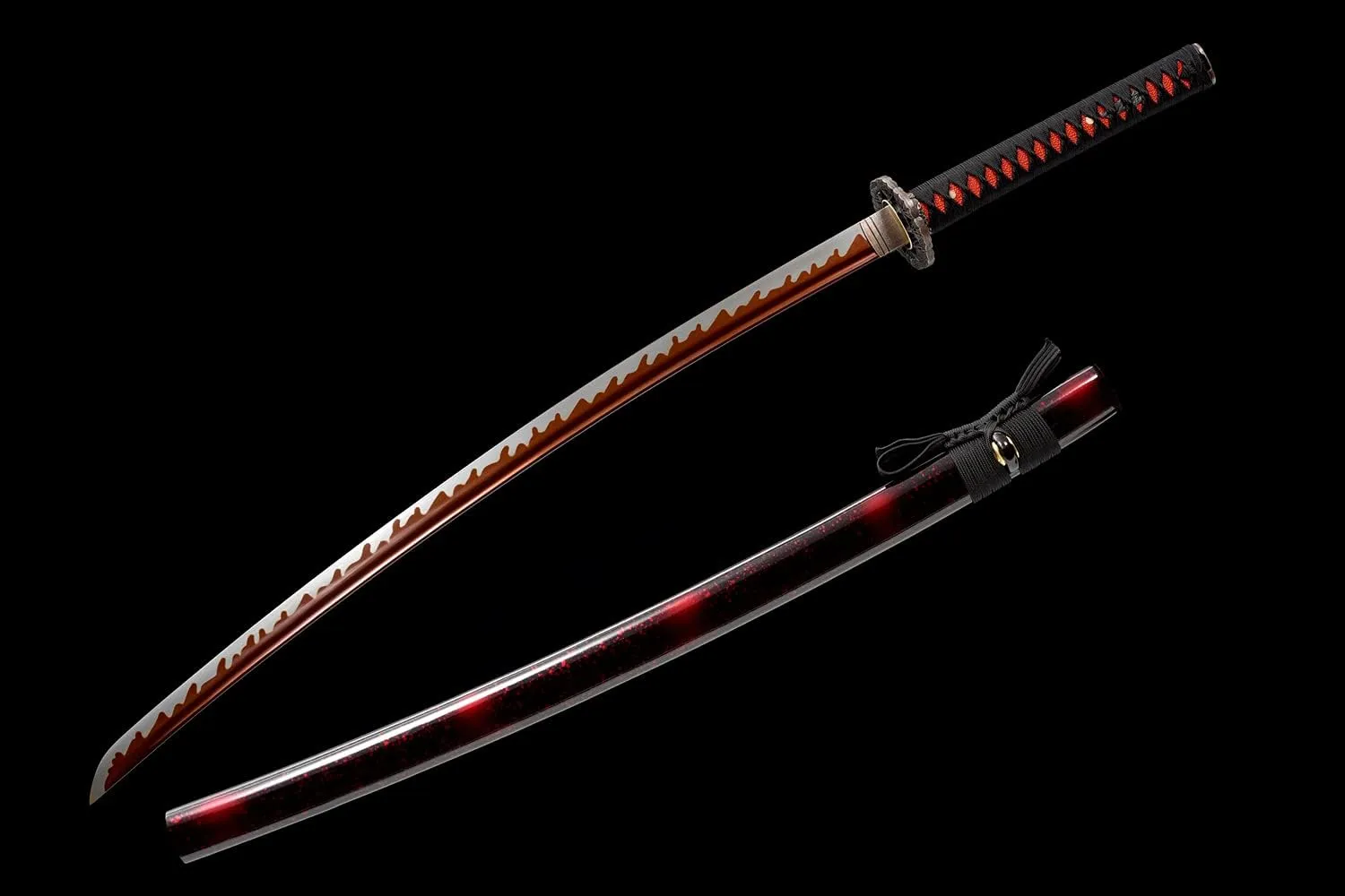 Traditional Heat/Clay Tempered Hand Forged Katana Sword | Real 1060/1095 T10 High Carbon Steel Sharp Full Tang Katanas | Practical Authentic Japanese Samurai Swords