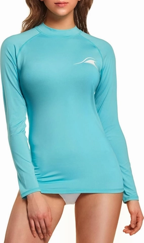 TSLA Women's UPF 50  Rash Guard Long Sleeve, UV/Sun Protection Swim Shirts, Water Beach Surf Swim Top