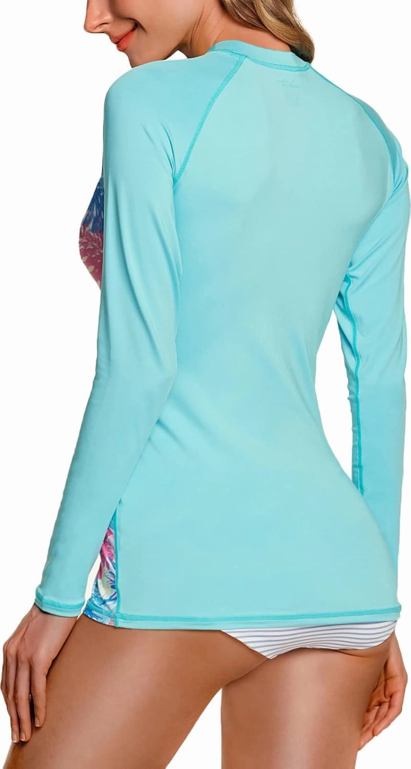 TSLA Women's UPF 50  Rash Guard Long Sleeve, UV/Sun Protection Swim Shirts, Water Beach Surf Swim Top