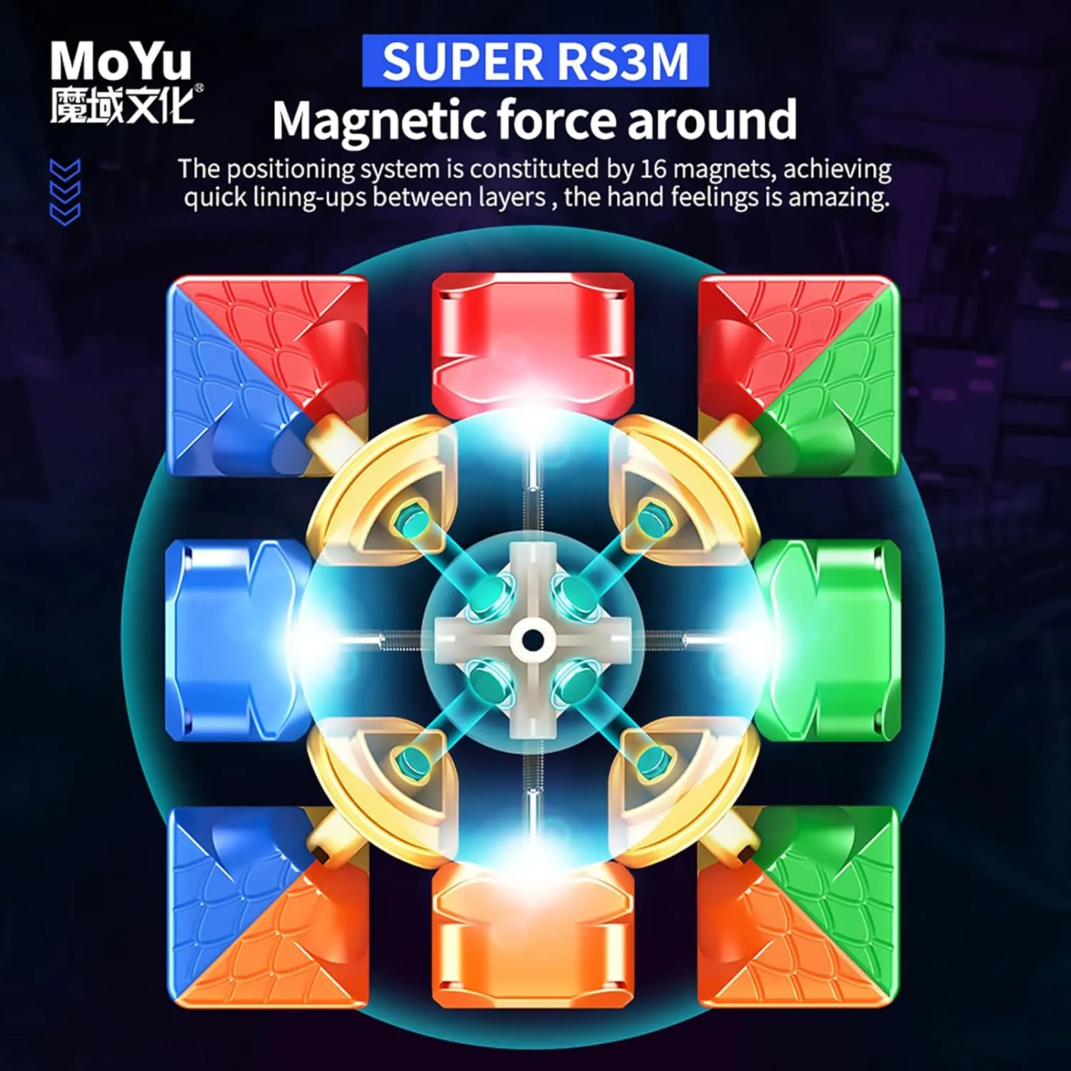 TUNJILOOL Moyu Super RS3M 2022 Magnetic Speed Cube, Professional 3x3 Stickerless Super RS3M Series Magnetic Version 3D Smooth Puzzle Magic Toy Travel Games for Adults and Kids (MF8828)