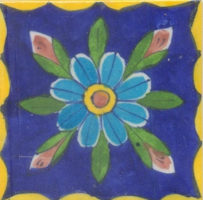 Turquosie, Yellow, Green, Blue and Brown Colored Tile