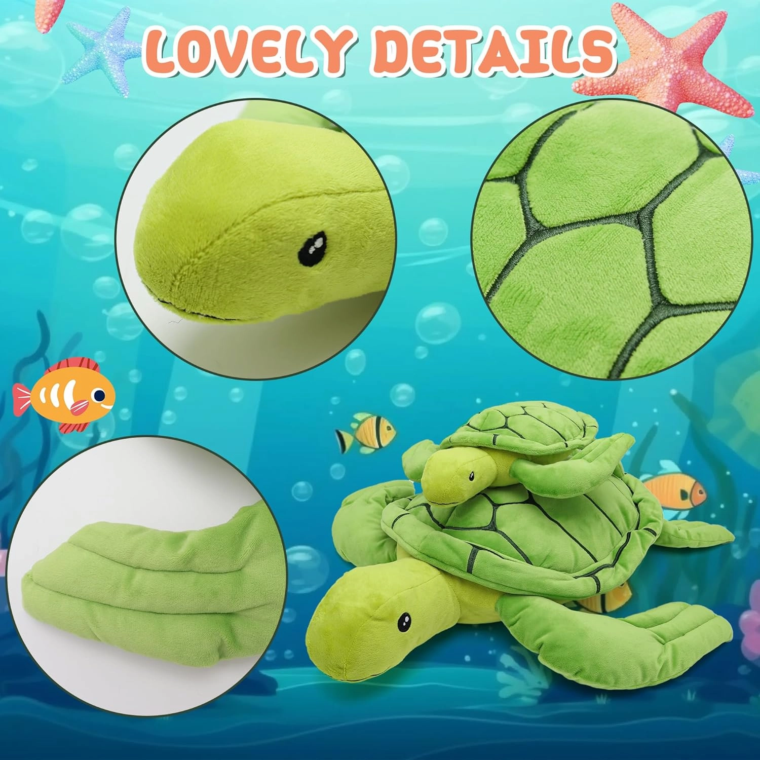 Turtle Stuffed Animal, Giant Stuffed Sea Turtle Plush Toy, Tortoise Plush Toys Doll Soft Plushies Pillow for Festival,Birthday, 12 inch