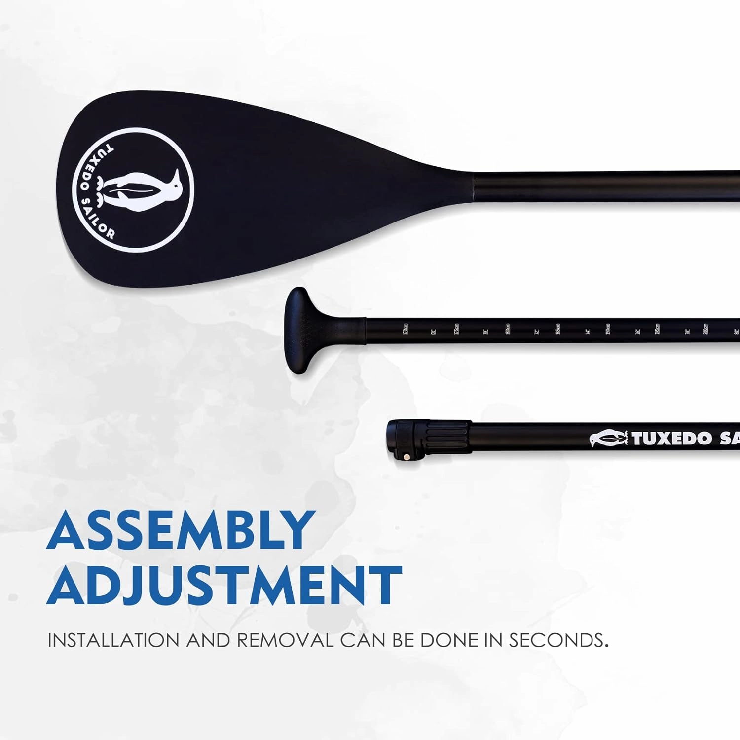 Tuxedo Sailor SUP Paddle - 3 Piece Adjustable Stand Up Paddle Board Paddle - Lightweight & Floating Paddle Board Oar - Durable and Packable, Reinforced Nylon Blades - Efficient Stroke