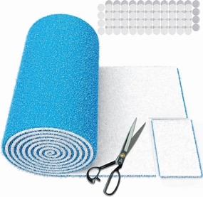 UBeesize Air Vent Filters, 120" x 12" Cut to Size Air Filter Material (50  Filters), MERV 8 Triple Vent Filter Kit for Home Floor, Grilles, Ceiling, HVAC Furnace Vents, With 48PCs Adhesive Hook Tape
