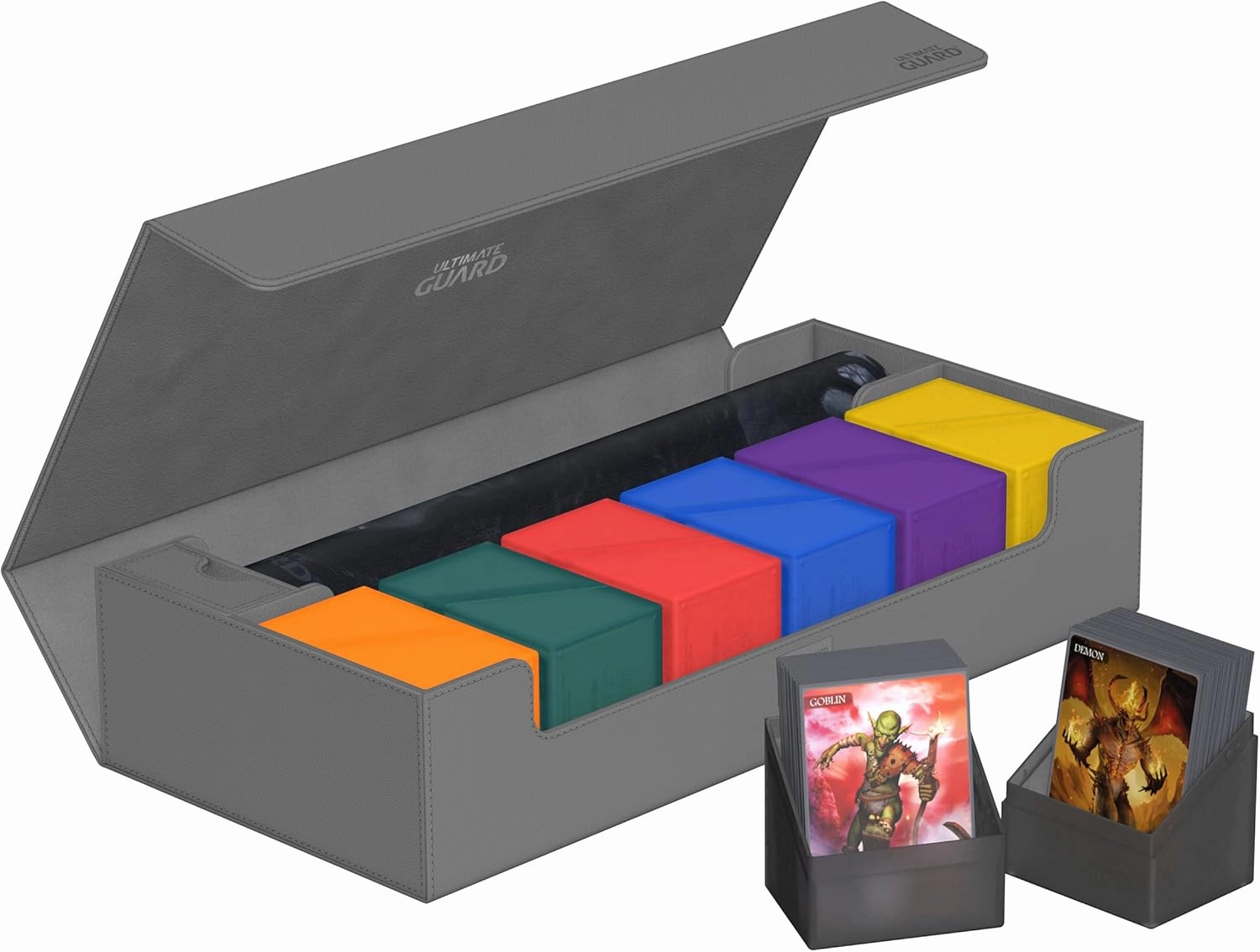 Ultimate Guard Superhive 550 , Deck Case for 550 Double-Sleeved TCG Cards, Grey, Compatible with Boulders, Magnetic Closure & Microfiber Inner Lining