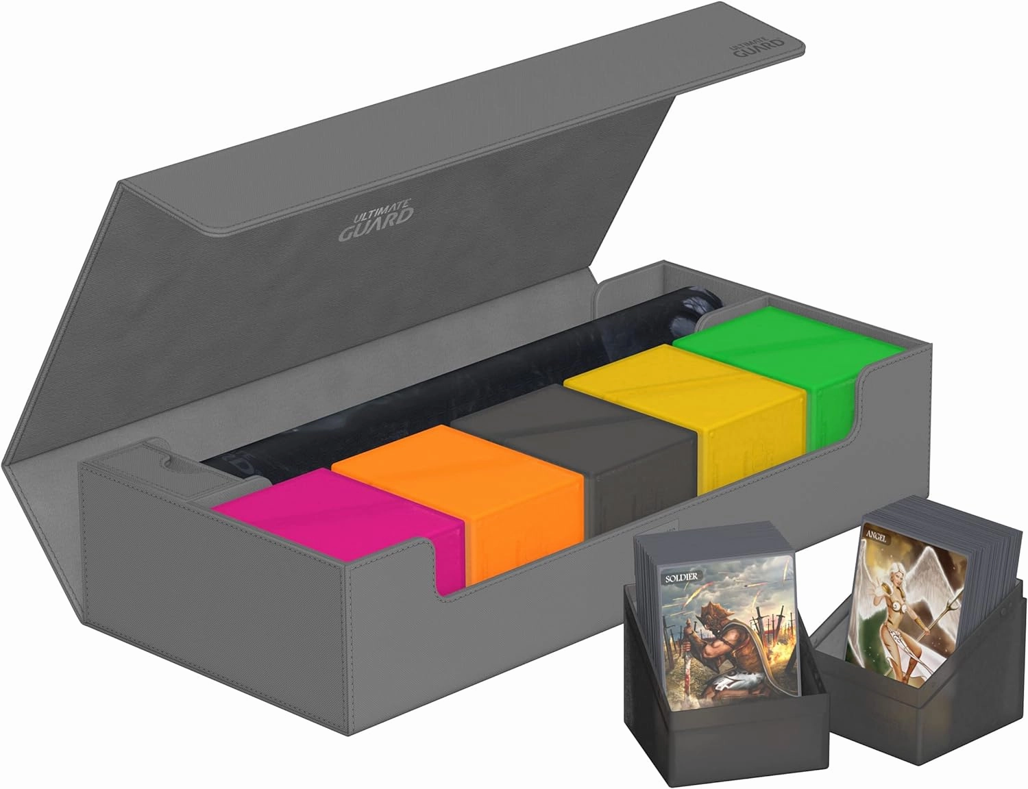 Ultimate Guard Superhive 550 , Deck Case for 550 Double-Sleeved TCG Cards, Grey, Compatible with Boulders, Magnetic Closure & Microfiber Inner Lining