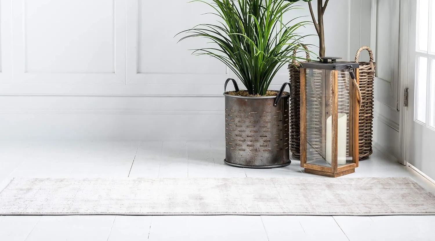 Unique Loom Uptown Collection Area Rug - Lexington Avenue (2' 2" x 6' 1" Runner, Beige/ Ivory)