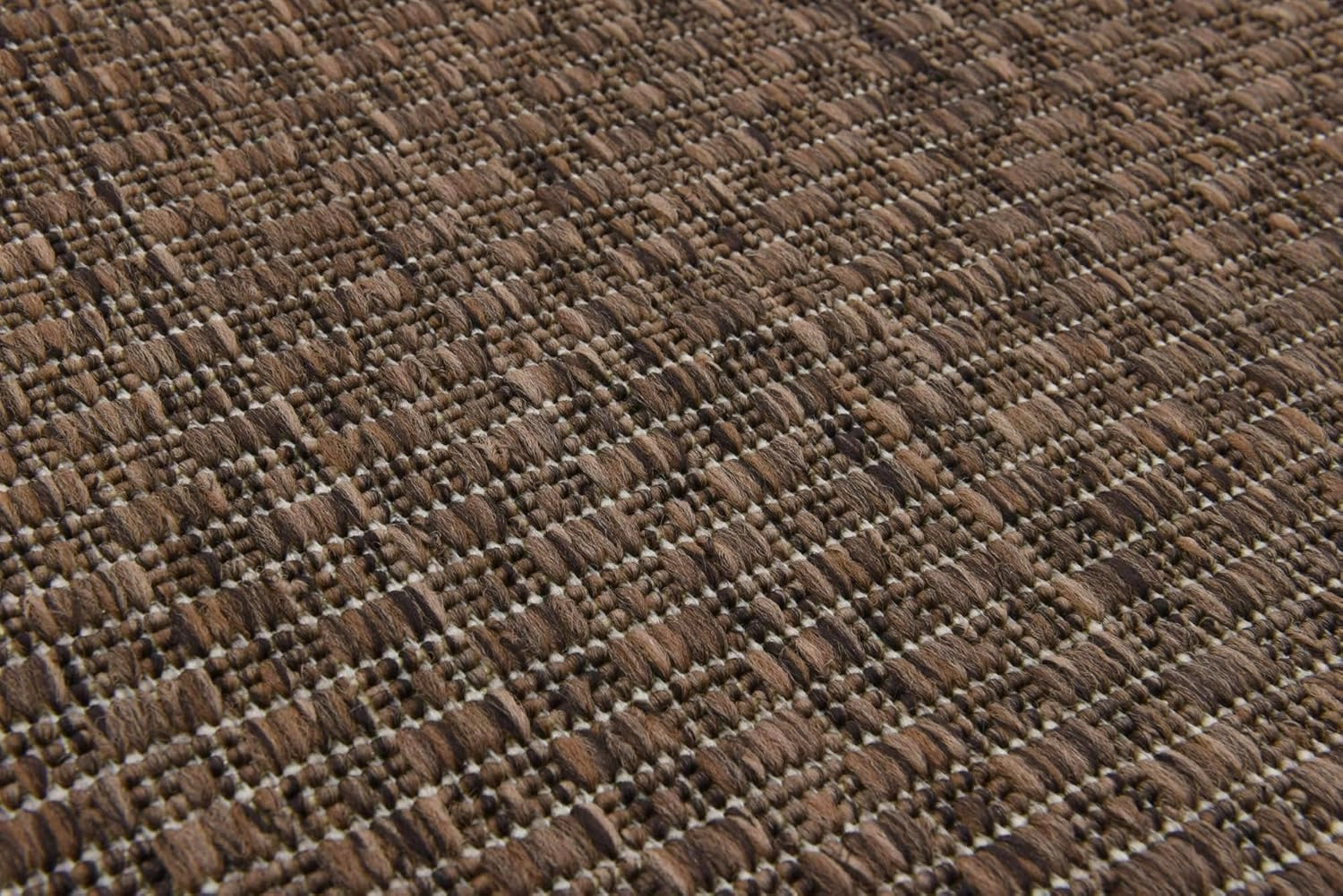Unique Loom Collection Casual Transitional Solid Heathered Indoor/Outdoor Flatweave Area Rug (2' x 6' 1" Runner, Light Brown/Ivory)