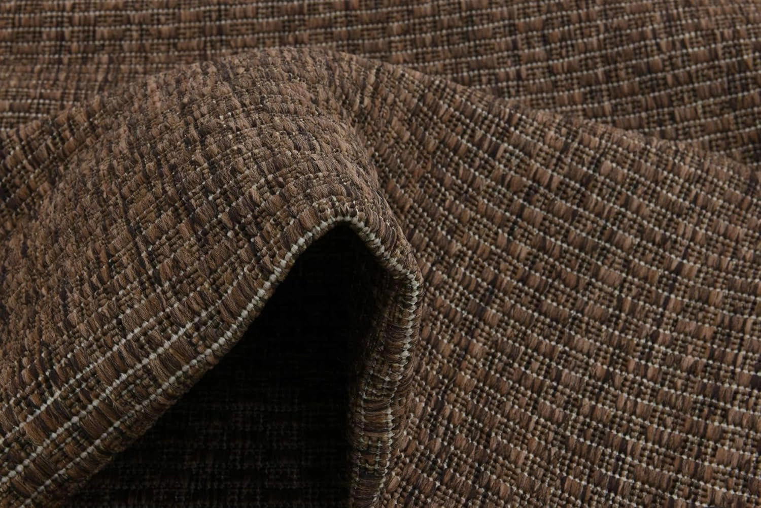 Unique Loom Collection Casual Transitional Solid Heathered Indoor/Outdoor Flatweave Area Rug (2' x 6' 1" Runner, Light Brown/Ivory)
