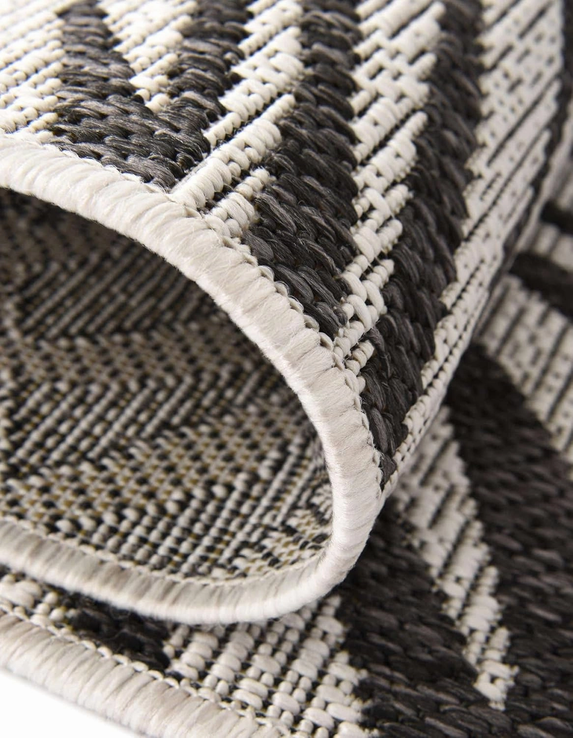 Unique Loom Outdoor Botanical Collection Area Rug - Palm (2' x 6' 1" Runner, Charcoal Ivory/ Gray)