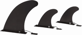 UPWELL SUP Center Fin & 2 Side Fins with No-Tool Fin Screw, Fiberglass Reinforced 9 & 4.5 inch SUP Replacement Fins for Surfboard, Stand-up Paddle Board, Longboard Set of 3 Black