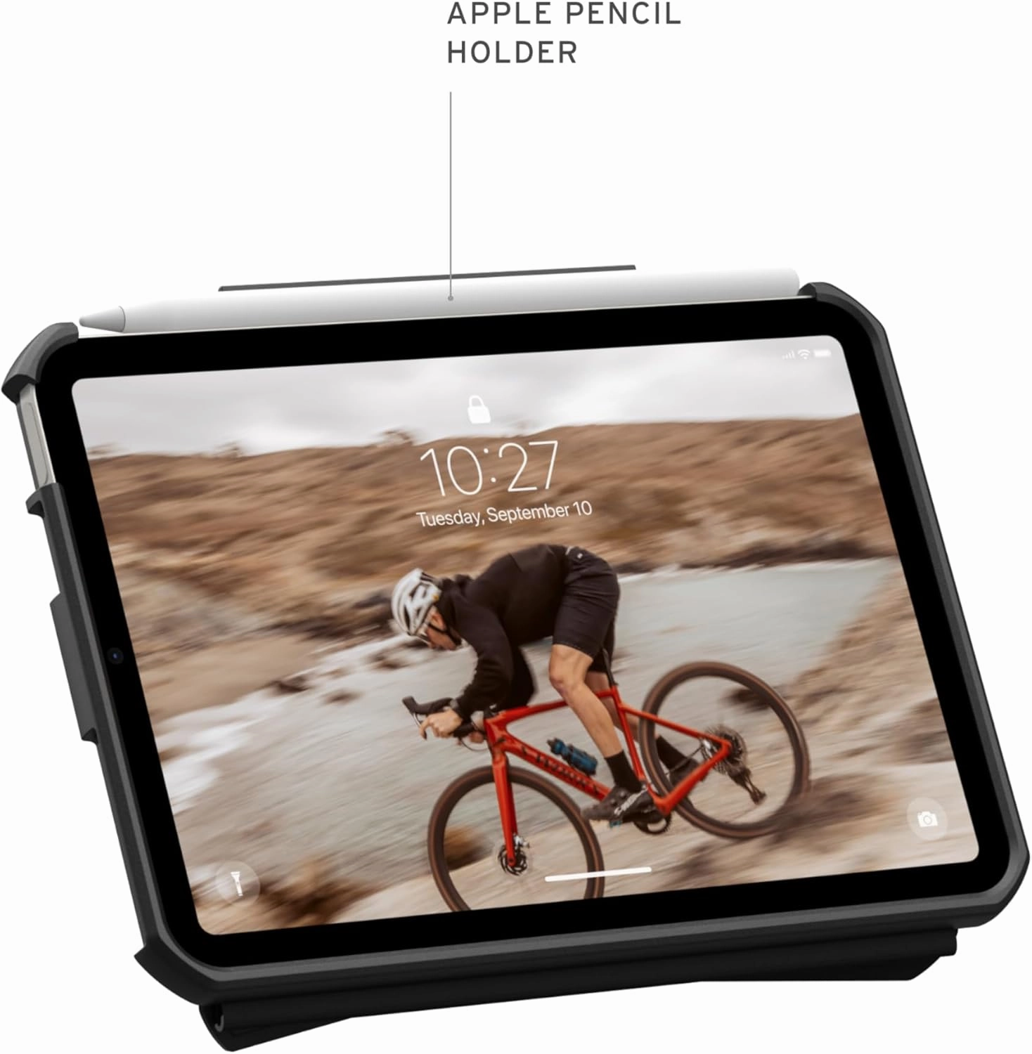 URBAN ARMOR GEAR UAG Designed for iPad mini A17 Pro Case (7th Gen, 2024) A2993 A2995 A2996 8.3" Essential Armor, Multi-Angle Adjustable Stand Protective Cover w/Pencil Pro/Pencil Holder, Black