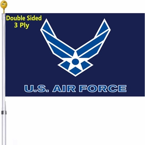 US Air Force Wings Military Flag Double Sided 3x5 Outdoor- United States USAF Wing Flags Blue Heavy Duty 3 Ply with 2 Brass Grommets for Outdoor Indoor Wall Truck