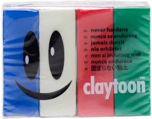 Van Aken International – Claytoon – Non-Hardening Modeling Clay – VA18162 – Holiday – Blue, White, red, Green – 1 Pound Set (4-1/4 Pound Bars) – claymation, Gluten-Free, Non-Toxic