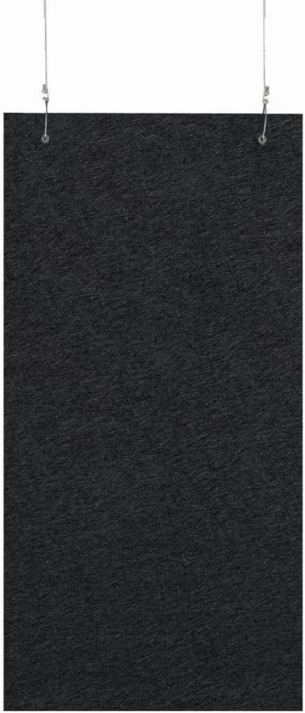 Versare Hanging SoundSorb Acoustic Baffles | Sound Dampening Material | Ceiling-Hung | Modern Design | 12" x 24" Black SoundSorb Panels
