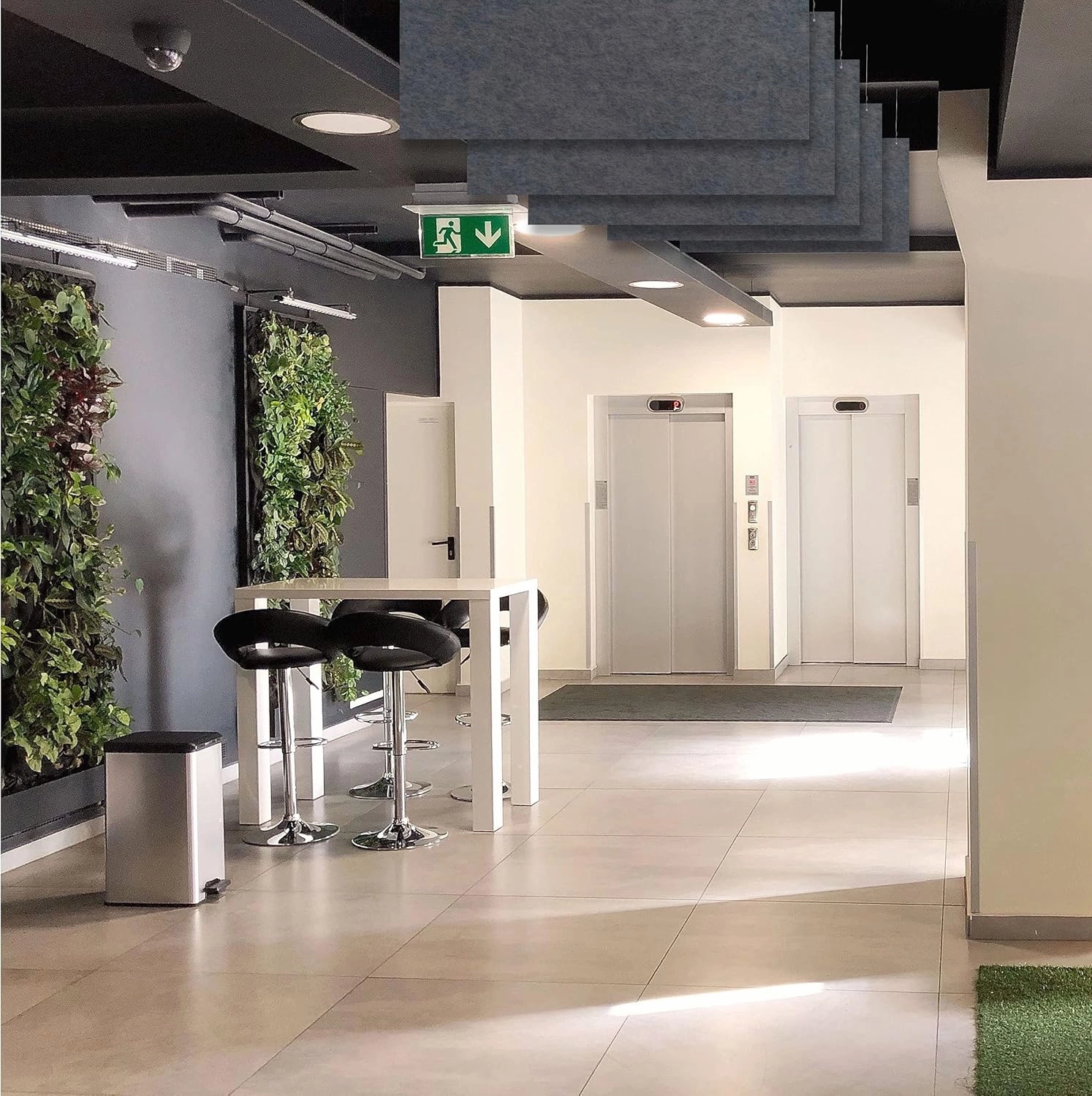 Versare Hanging SoundSorb Acoustic Baffles | Sound Dampening Material | Ceiling-Hung | Modern Design | 12" x 24" Black SoundSorb Panels