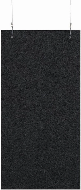 Versare Hanging SoundSorb Acoustic Baffles | Sound Dampening Material | Ceiling-Hung | Modern Design | 12" x 24" Black SoundSorb Panels