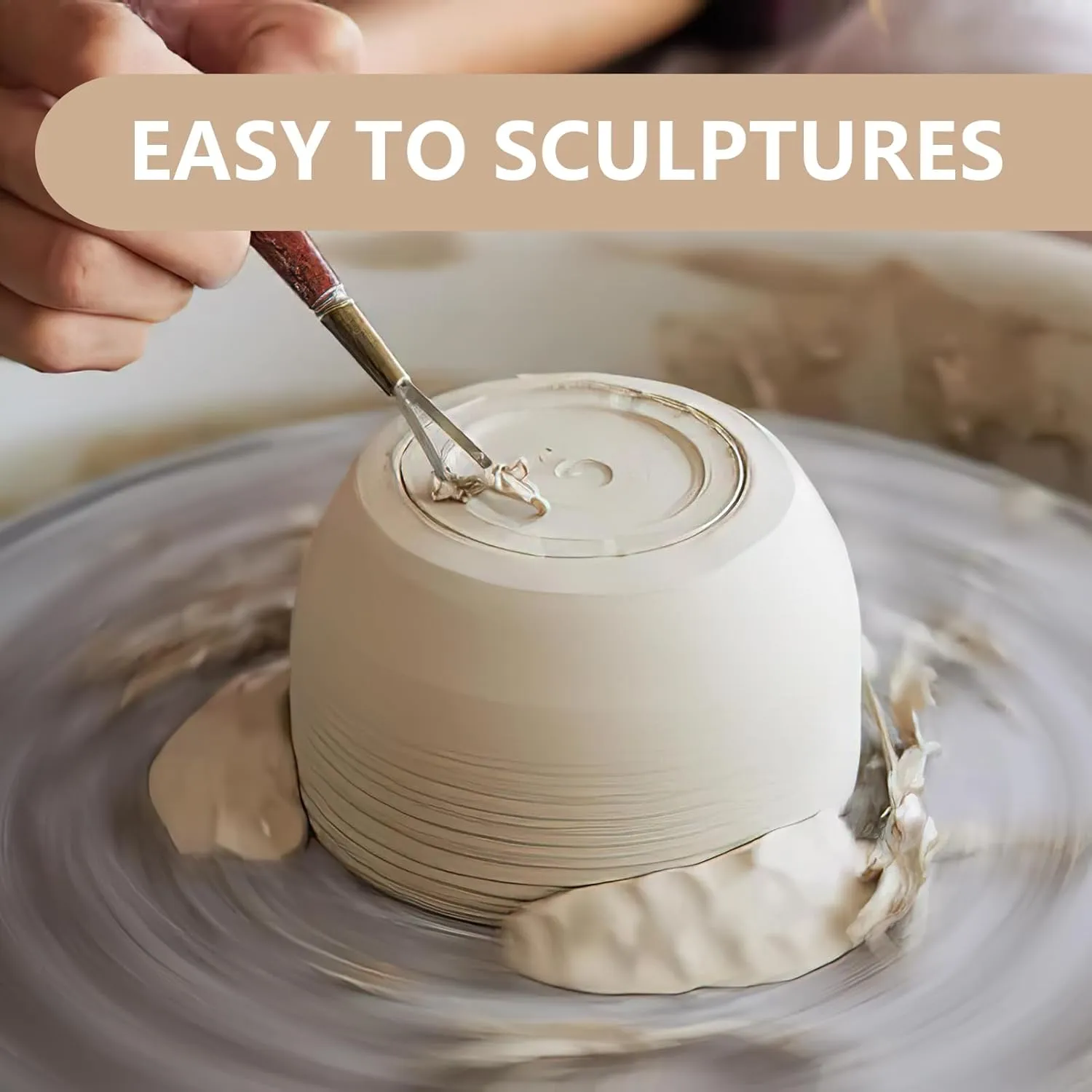 VIBRATITE Natural Air Dry Clay Bulk, 10LBs All-Purpose Modeling Sculpting Pottery Clay for Beginners and Professional (White)